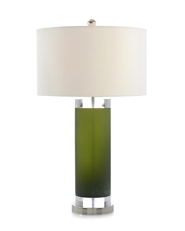 Deep Emerald Green Glass Table Lamp, Emerald Green Lamps